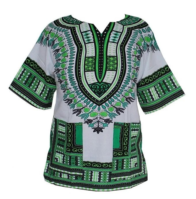 African Tribal Floral Dashiki Dress – Comfortable Traditional Unisex Outfit - Free Delivery Worldwide only at Flexi Africa