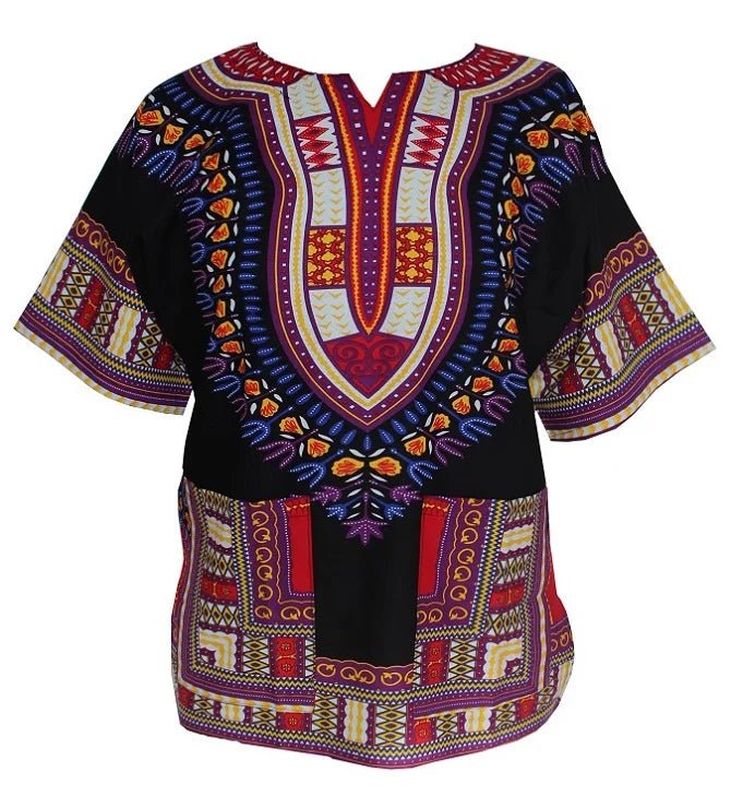 African Tribal Floral Dashiki Dress – Comfortable Traditional Unisex Outfit - Free Delivery Worldwide only at Flexi Africa