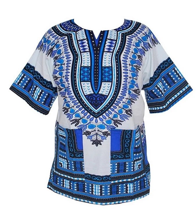 African Tribal Floral Dashiki Dress – Comfortable Traditional Unisex Outfit - Free Delivery Worldwide only at Flexi Africa