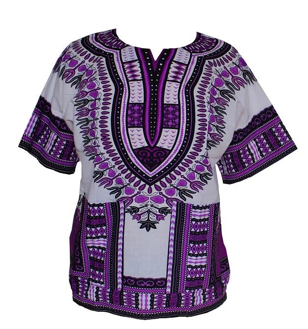 African Tribal Floral Dashiki Dress – Comfortable Traditional Unisex Outfit - Free Delivery Worldwide only at Flexi Africa