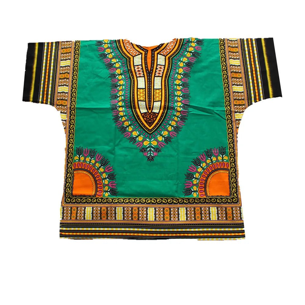 African Tribal Floral Dashiki Dress – Comfortable Traditional Unisex Outfit - Free Delivery Worldwide only at Flexi Africa
