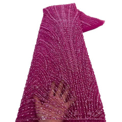 African Various Lace Fabric – Premium Handmade Beaded Embroidery for Elegant Dresses - Free Delivery Worldwide only at Flexi Africa