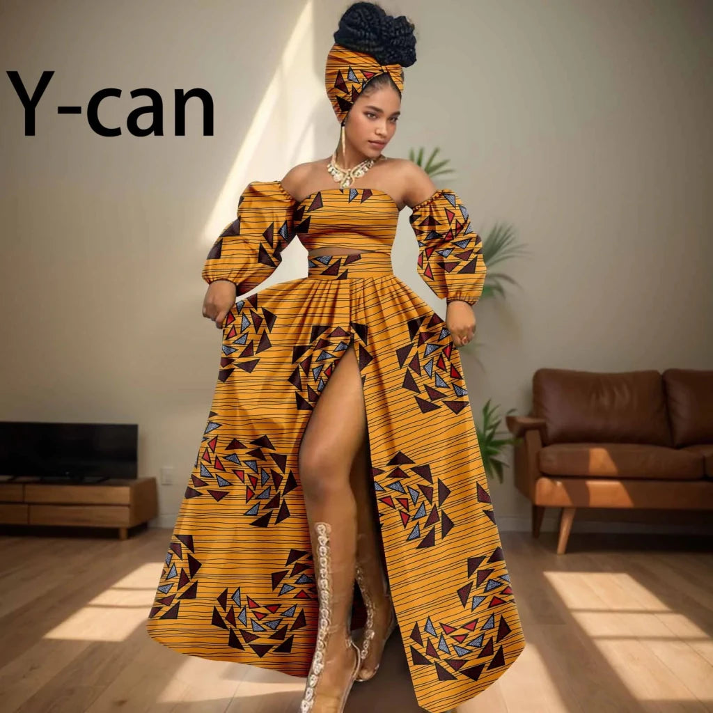 Make a bold and confident statement with this African Print 2-Piece Women’s Outfit, designed to celebrate vibrant culture