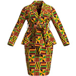 African Women Top and Skirt Set Long Sleeve Lady Skirts Set Ankara Print Suits Custom Party Clothing Cotton Wy10871 - Free Delivery Worldwide only at Flexi Africa