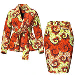 African Women Top and Skirt Set Long Sleeve Lady Skirts Set Ankara Print Suits Custom Party Clothing Cotton Wy10871 - Free Delivery Worldwide only at Flexi Africa