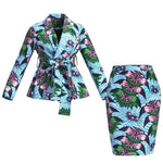 African Women Top and Skirt Set Long Sleeve Lady Skirts Set Ankara Print Suits Custom Party Clothing Cotton Wy10871 - Free Delivery Worldwide only at Flexi Africa