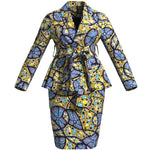 African Women Top and Skirt Set Long Sleeve Lady Skirts Set Ankara Print Suits Custom Party Clothing Cotton Wy10871 - Free Delivery Worldwide only at Flexi Africa