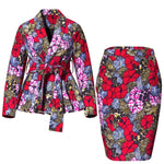 African Women Top and Skirt Set Long Sleeve Lady Skirts Set Ankara Print Suits Custom Party Clothing Cotton Wy10871 - Free Delivery Worldwide only at Flexi Africa