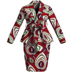 African Women Top and Skirt Set Long Sleeve Lady Skirts Set Ankara Print Suits Custom Party Clothing Cotton Wy10871 - Free Delivery Worldwide only at Flexi Africa