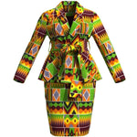 African Women Top and Skirt Set Long Sleeve Lady Skirts Set Ankara Print Suits Custom Party Clothing Cotton Wy10871 - Free Delivery Worldwide only at Flexi Africa