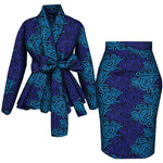 African Women Top and Skirt Set Long Sleeve Lady Skirts Set Ankara Print Suits Custom Party Clothing Cotton Wy10871 - Free Delivery Worldwide only at Flexi Africa