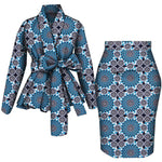 African Women Top and Skirt Set Long Sleeve Lady Skirts Set Ankara Print Suits Custom Party Clothing Cotton Wy10871 - Free Delivery Worldwide only at Flexi Africa