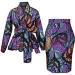 African Women Top and Skirt Set Long Sleeve Lady Skirts Set Ankara Print Suits Custom Party Clothing Cotton Wy10871 - Free Delivery Worldwide only at Flexi Africa