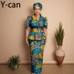 African Women Zipper Top & Slim Fit Skirt Set - Free Delivery Worldwide only at Flexi Africa