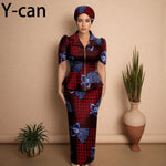 African Women Zipper Top & Slim Fit Skirt Set - Free Delivery Worldwide only at Flexi Africa