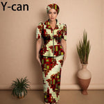 African Women Zipper Top & Slim Fit Skirt Set - Free Delivery Worldwide only at Flexi Africa