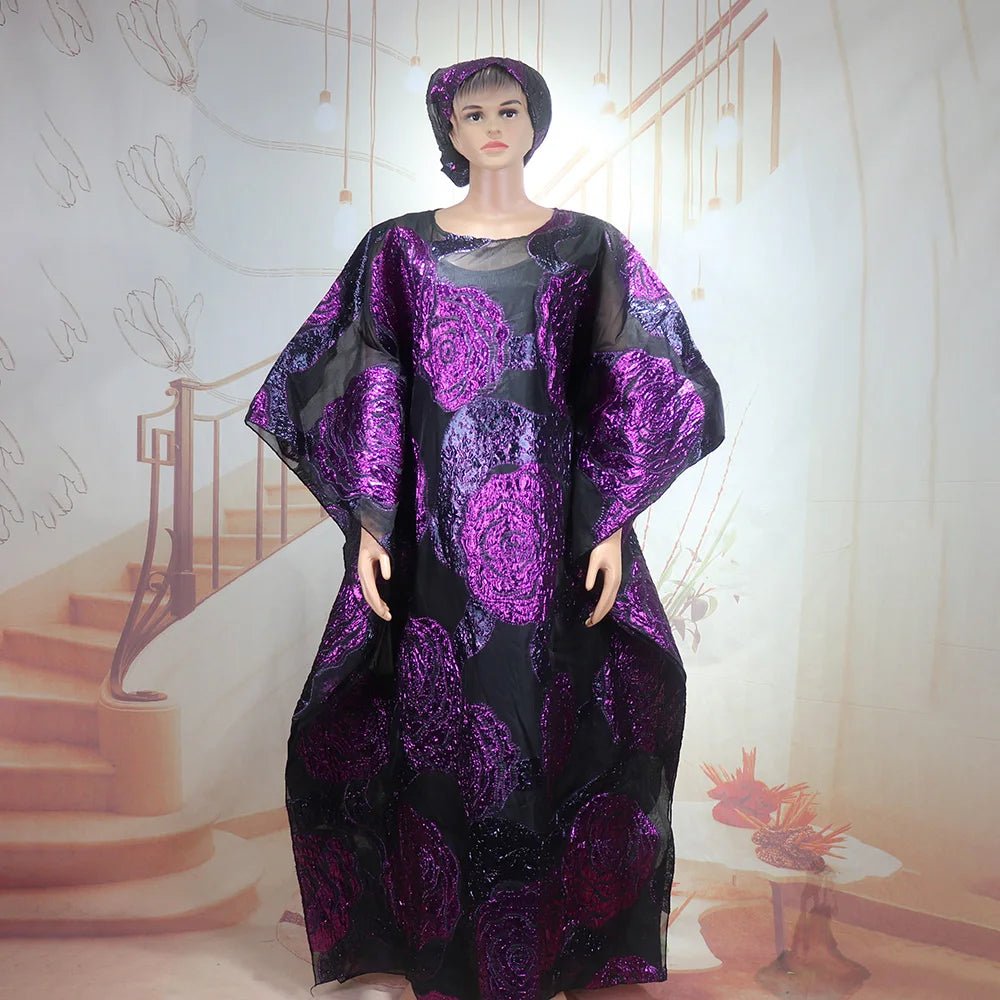 African Women’s 2PC Dress Set with Matching Headscarf – Ethnic Wear - Free Delivery Worldwide only at Flexi Africa