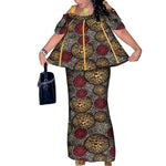 African Women’s 2PC Mermaid Skirt Set – Short Sleeve Top & Ankle-Length Party Outfit - Free Delivery Worldwide only at Flexi Africa