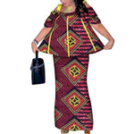 African Women’s 2PC Mermaid Skirt Set – Short Sleeve Top & Ankle-Length Party Outfit - Free Delivery Worldwide only at Flexi Africa