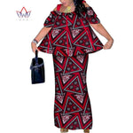 African Women’s 2PC Mermaid Skirt Set – Short Sleeve Top & Ankle-Length Party Outfit - Free Delivery Worldwide only at Flexi Africa
