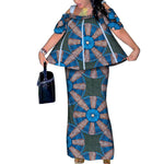 African Women’s 2PC Mermaid Skirt Set – Short Sleeve Top & Ankle-Length Party Outfit - Free Delivery Worldwide only at Flexi Africa