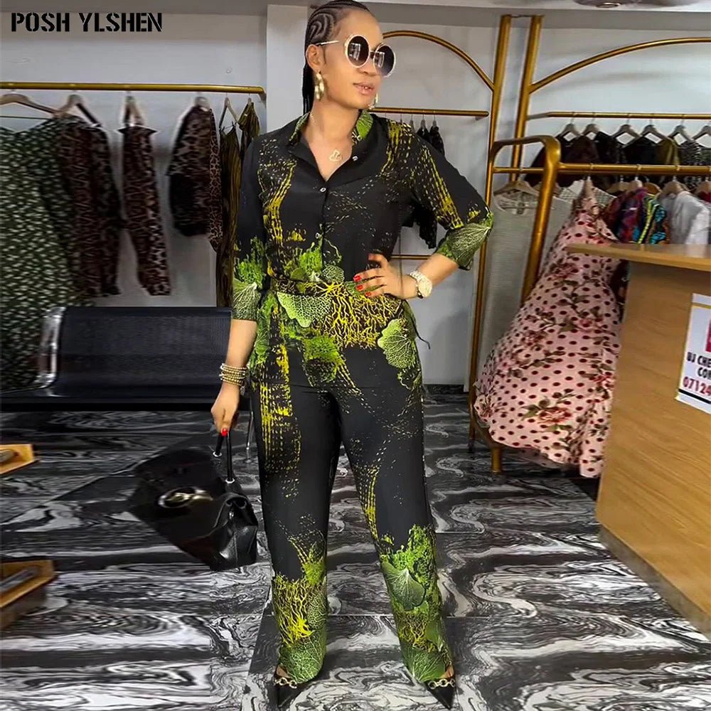 African Women’s 2PC Pant Set – Stylish Summer Matching Outfit Collection - Free Delivery Worldwide only at Flexi Africa