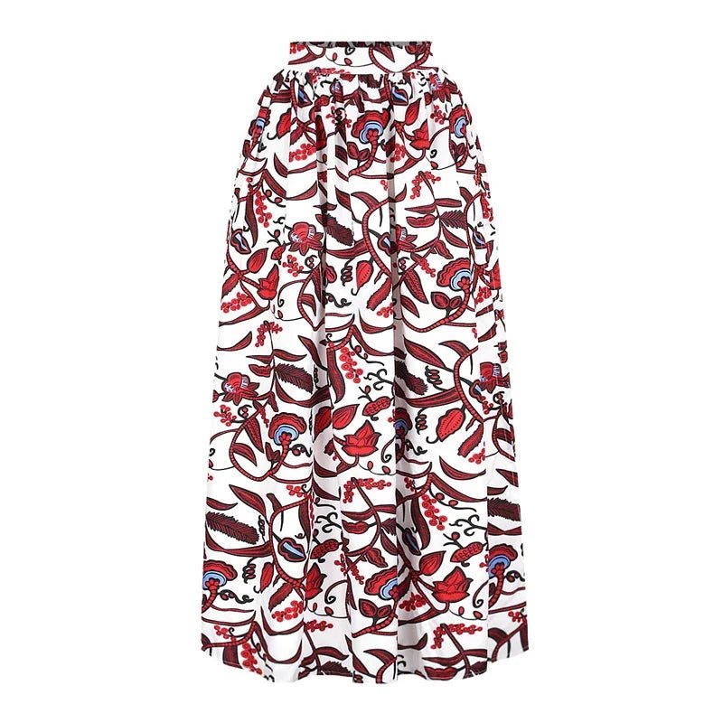 African Women’s 2PC Skirt Set – Slash Neck Top & High Slit Maxi Skirt - Free Delivery Worldwide only at Flexi Africa