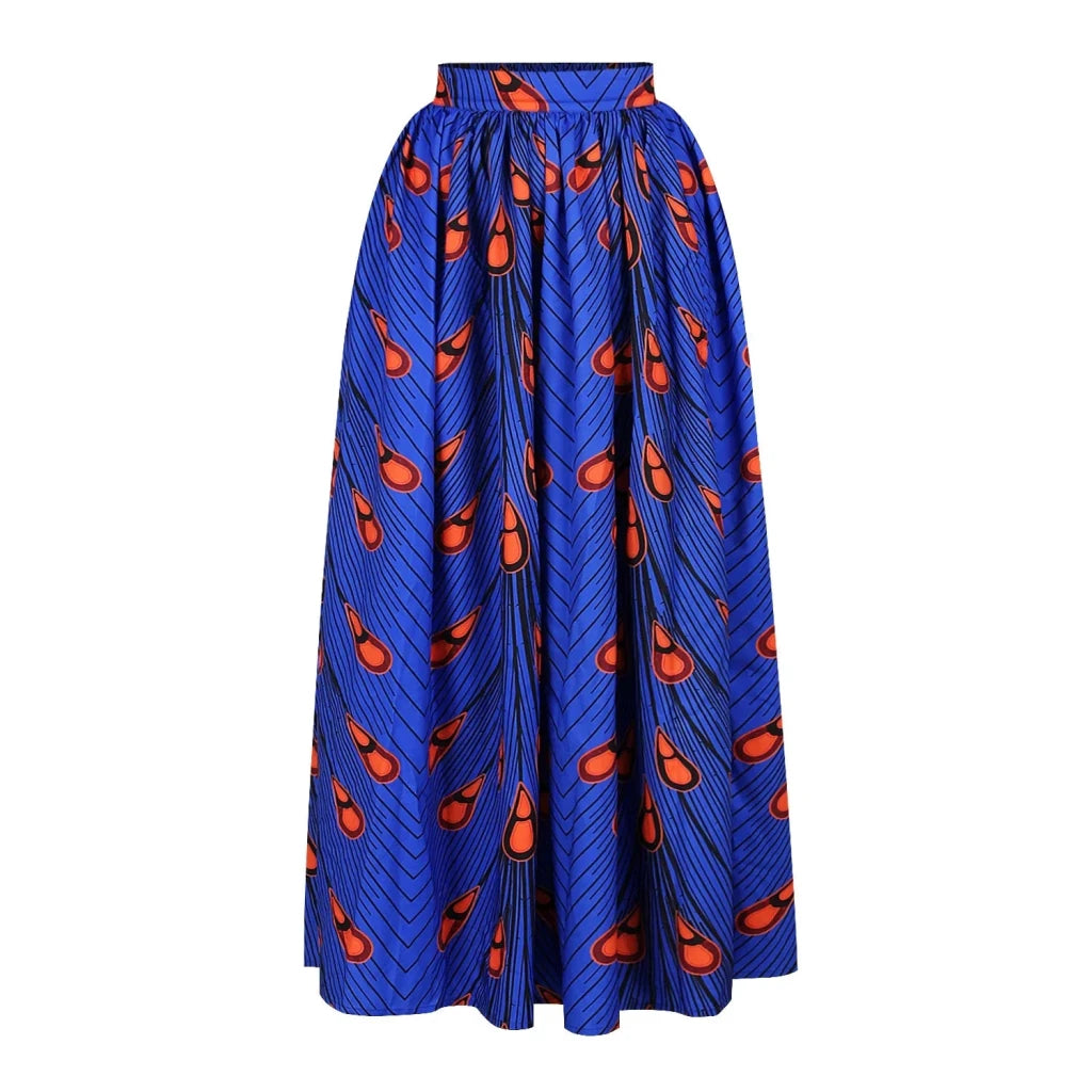 African Women’s 2PC Skirt Set – Slash Neck Top & High Slit Maxi Skirt - Free Delivery Worldwide only at Flexi Africa