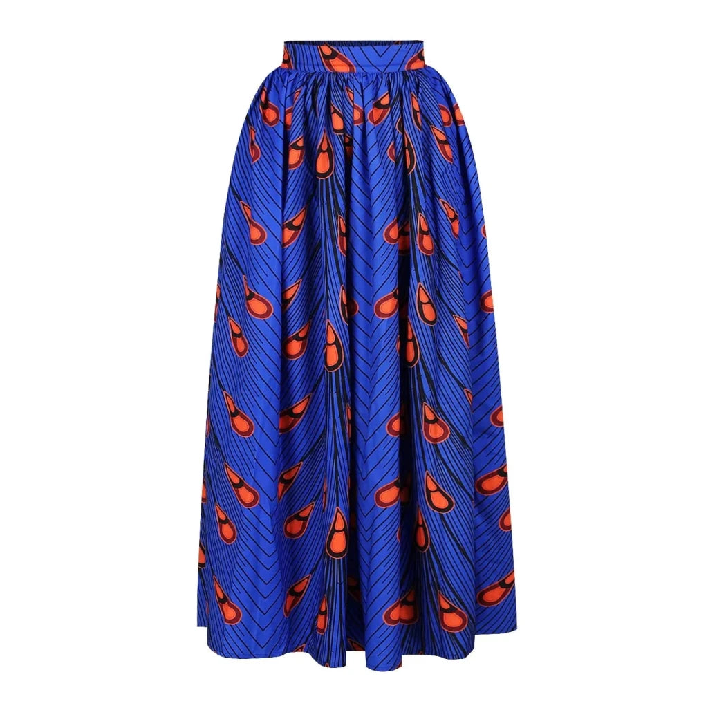 African Women’s 2PC Skirt Set – Slash Neck Top & High Slit Maxi Skirt - Free Delivery Worldwide only at Flexi Africa