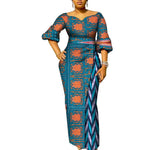 African Women’s Ankara Maxi Dress – Lantern Sleeve Elegant Party Dress - Free Delivery Worldwide only at Flexi Africa
