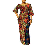 African Women’s Ankara Maxi Dress – Lantern Sleeve Elegant Party Dress - Free Delivery Worldwide only at Flexi Africa