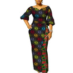 African Women’s Ankara Maxi Dress – Lantern Sleeve Elegant Party Dress - Free Delivery Worldwide only at Flexi Africa