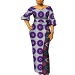 African Women’s Ankara Maxi Dress – Lantern Sleeve Elegant Party Dress - Free Delivery Worldwide only at Flexi Africa