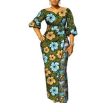 African Women’s Ankara Maxi Dress – Lantern Sleeve Elegant Party Dress - Free Delivery Worldwide only at Flexi Africa