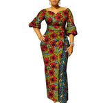 African Women’s Ankara Maxi Dress – Lantern Sleeve Elegant Party Dress - Free Delivery Worldwide only at Flexi Africa