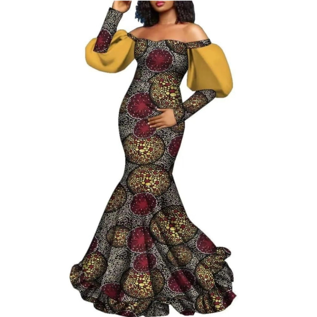 off shoulder dashiki dress Bintarealwax African Dresses for Women Ankara Print off Shoulder Lady Dresses Dashiki Party Clothes African Abayas for Women, Women's, Size: 4XL