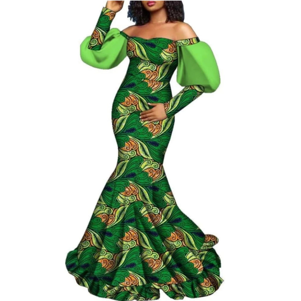 African Women's Cotton Ankara Dress Dashiki Print Gown Flexi Africa African Women's Cotton Ankara Dress Dashiki Print Gown Flexi Africa