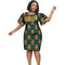 African Women’s Cotton Wax Print Dress – Dashiki Short Sleeve O - Neck Pencil Dress - Free Delivery Worldwide only at Flexi Africa