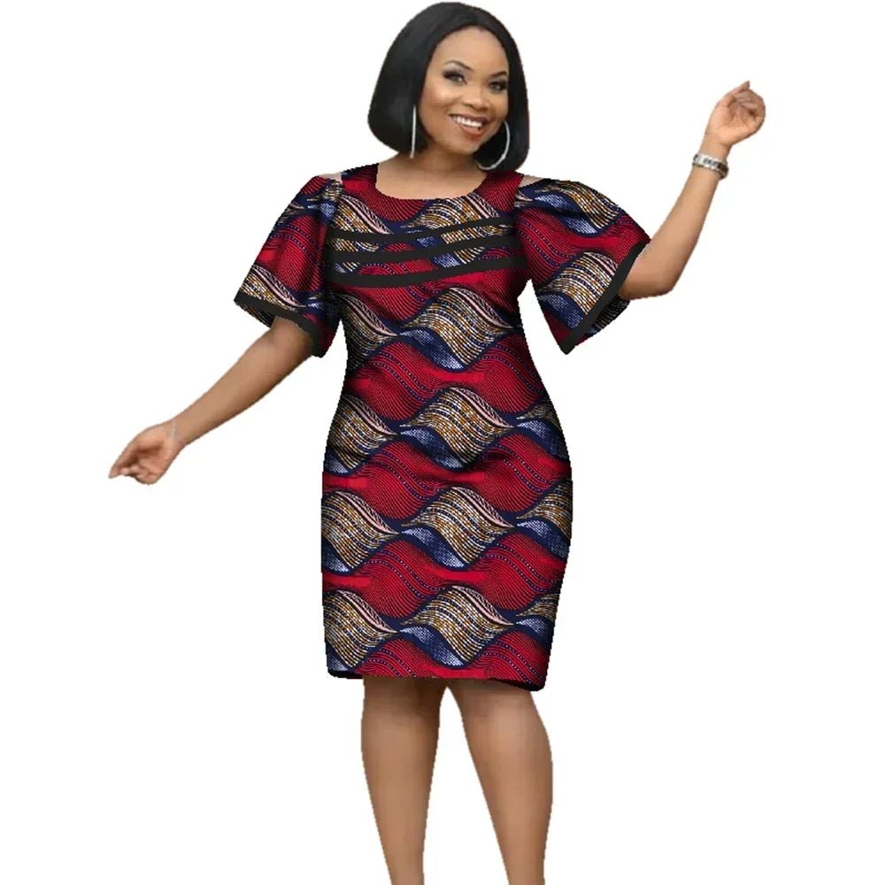 African Dashiki Pencil Dress – Cotton Wax Print