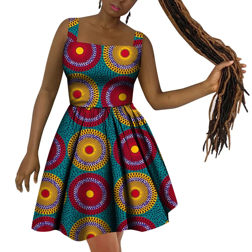 African Women’s Dress – Elegant Dashiki Wax Print Plus Size Dress, Traditional African Style Clothing - Free Delivery Worldwide only at Flexi Africa