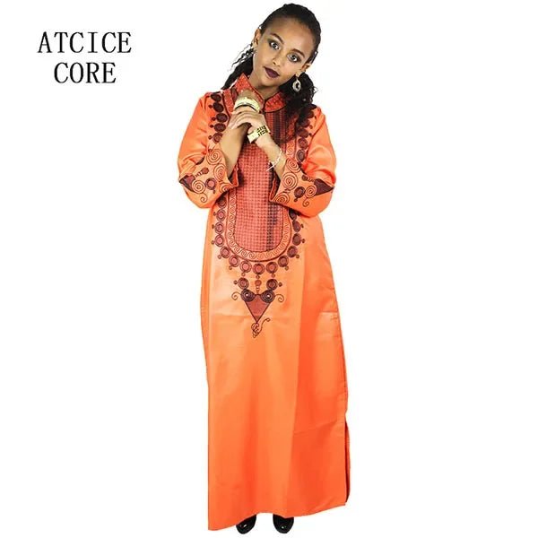 African Women's Kaftan Dress – Embroidered Long Dress Without Scarf - Free Delivery Worldwide only at Flexi Africa