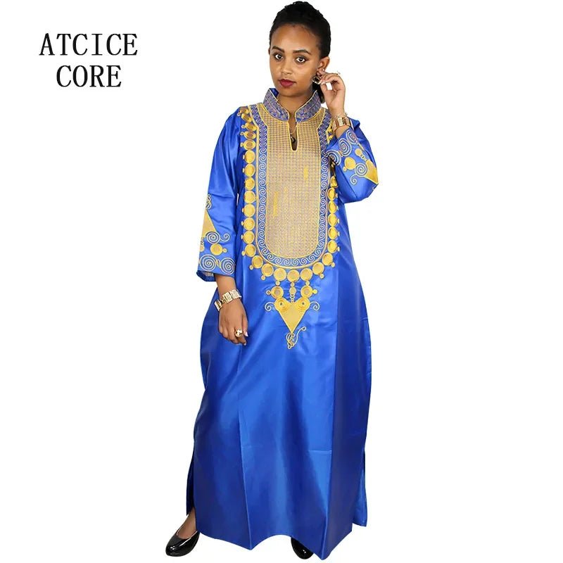 African Women's Kaftan Dress – Embroidered Long Dress Without Scarf - Free Delivery Worldwide only at Flexi Africa