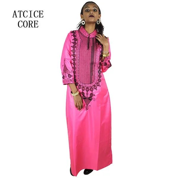 African Women's Kaftan Dress – Embroidered Long Dress Without Scarf - Free Delivery Worldwide only at Flexi Africa