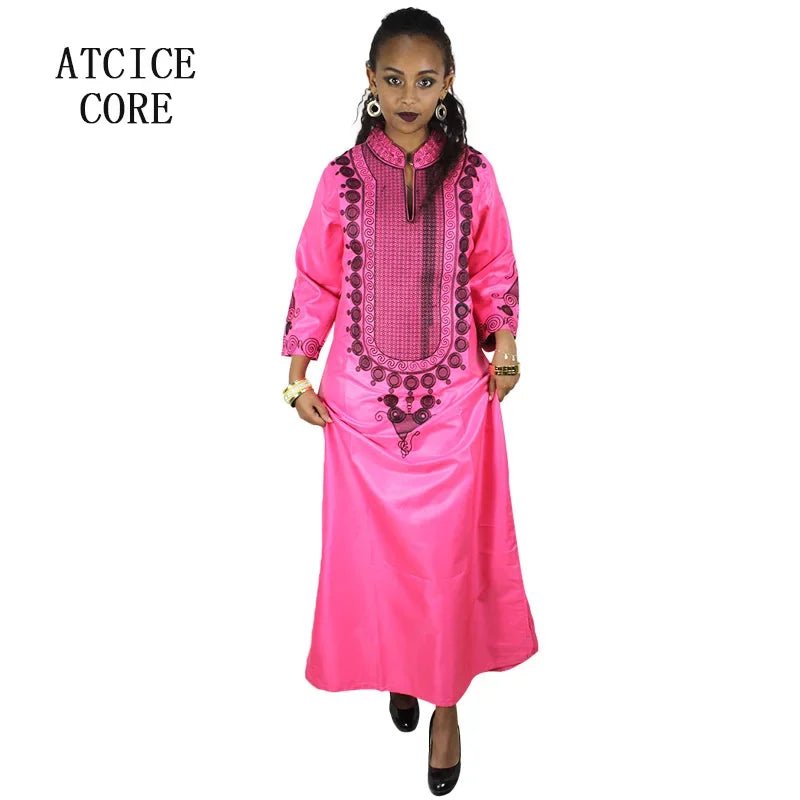 African Women's Kaftan Dress – Embroidered Long Dress Without Scarf - Free Delivery Worldwide only at Flexi Africa