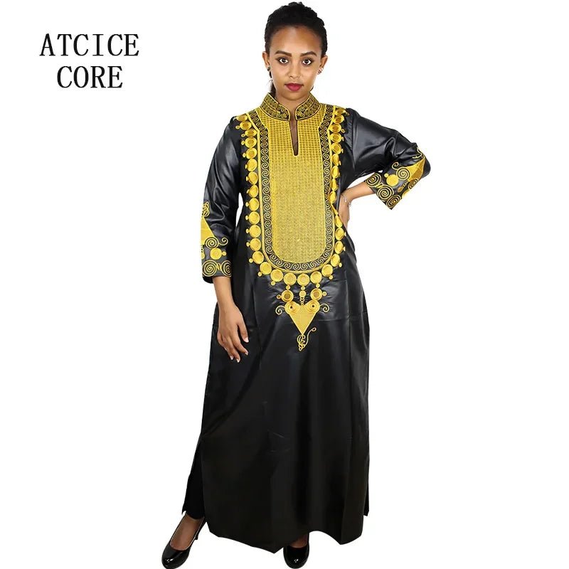 African Women's Kaftan Dress – Embroidered Long Dress Without Scarf - Free Delivery Worldwide only at Flexi Africa