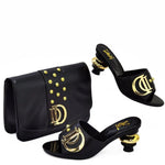 African Women’s Low Heel Leather Slippers with Matching Bag – Comfortable Casual Fashion Set - Free Delivery Worldwide only at Flexi Africa