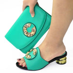 African Women’s Low Heel Leather Slippers with Matching Bag – Comfortable Casual Fashion Set - Free Delivery Worldwide only at Flexi Africa