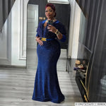 African Women’s Luxury Oversized Sequin Fishtail Maxi Dress – Elegant Banquet & Party Gown - Free Delivery Worldwide only at Flexi Africa