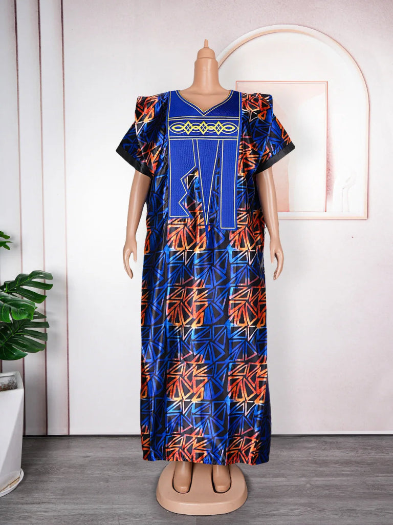 African Women’s Traditional Maxi Dress – Dashiki Ankara Kaftan Abaya Style Long Gown - Free Delivery Worldwide only at Flexi Africa