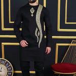 African Youth Brown Stand Collar Dashiki Shirt Suit – Slim Fit Bazin Riche Casual Outfit - Free Delivery Worldwide only at Flexi Africa